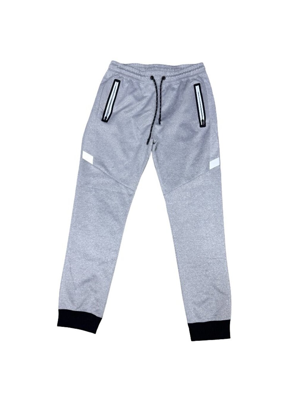 Encrypted Gray Jogger Sweatpants Drawstring Waist & Zipper Pockets Size L Mens